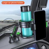 Multi-functional car phone & cup holder – adjustable automotive beverage holder with non-slip silicone bottom for interior accessories