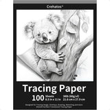 Crehatos 8.5×11″ Translucent Tracing Paper Pad – 100 Sheets 60 gsm Vellum Art Paper