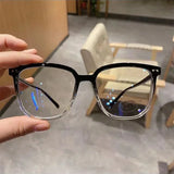 Light Frame Anti-Blue Light Glasses – Transparent Black Square Eyewear for Women & Men, Lightweight Optical Spectacle for Eye Protection
