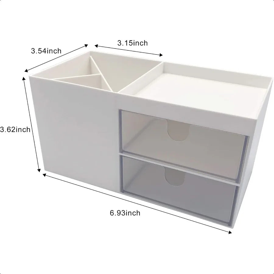 White Mini Desk Organizer – Compact Multi‑Slot Desktop Storage