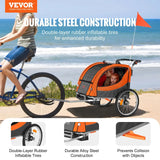 VEVOR Dual-Seat Bike Trailer & Stroller for Kids – Up to 100 lbs Load
