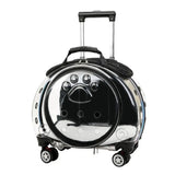 Pet Trolley Case with Clear Ventilation Holes – Silent Wheels, Portable Travel Backpack Carrier for Cats & Dogs
