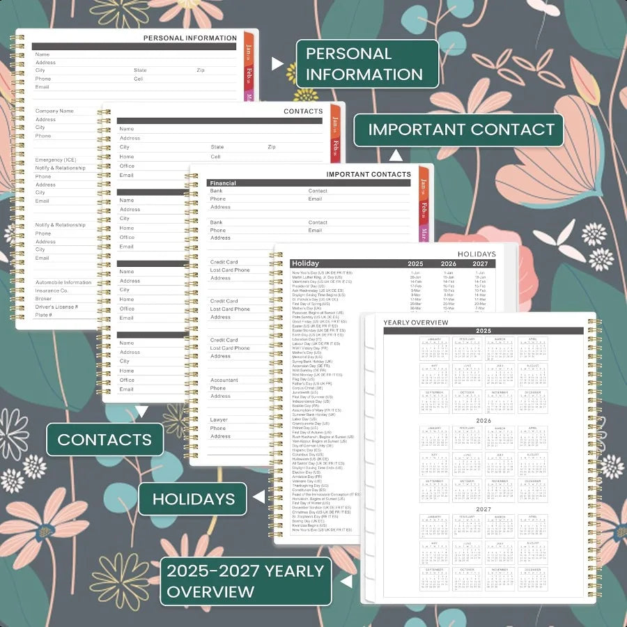 2025–2026 Monthly Planner Calendar (July 2025 – December 2026) – Large 9 x 11, 18-Month Spiral Planner with Tabs & Pockets