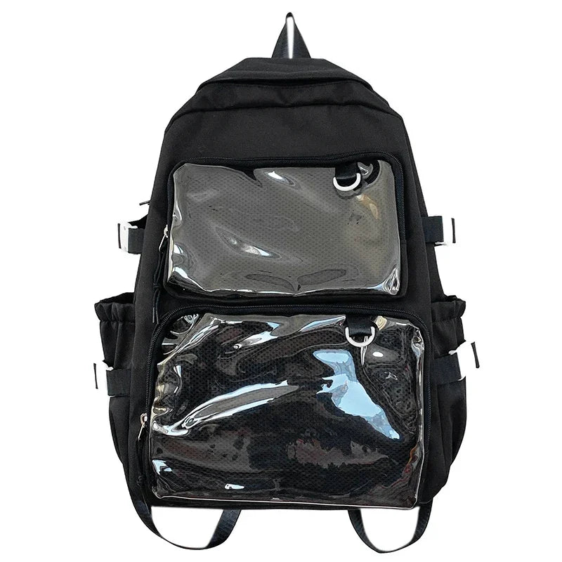 Japanese Style Transparent Ita Backpack for Girls – Large Capacity Display School Bag for College Students