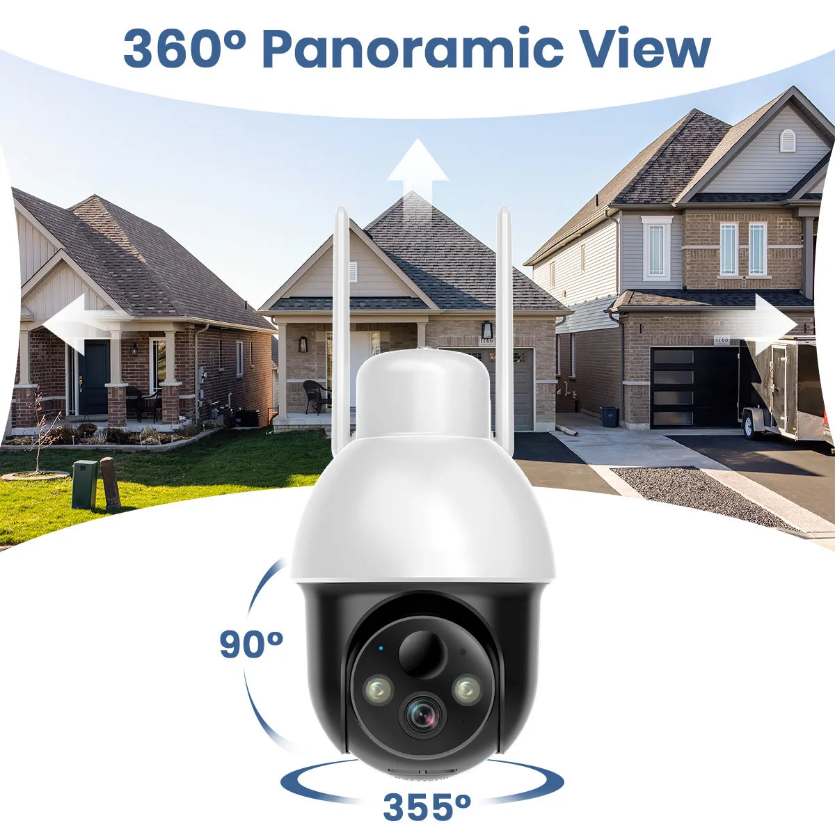 AOSU 3MP PTZ Solar Security Camera – Wireless Outdoor CCTV with 5000mAh Battery, AI PIR Motion Detection & 2-Way Audio (4/8/12PCS Set)