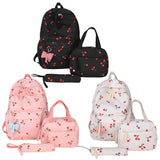 3-Piece School Bag Set – BackPack + Lunch Bag + Pencil Case (Cherry Printed)