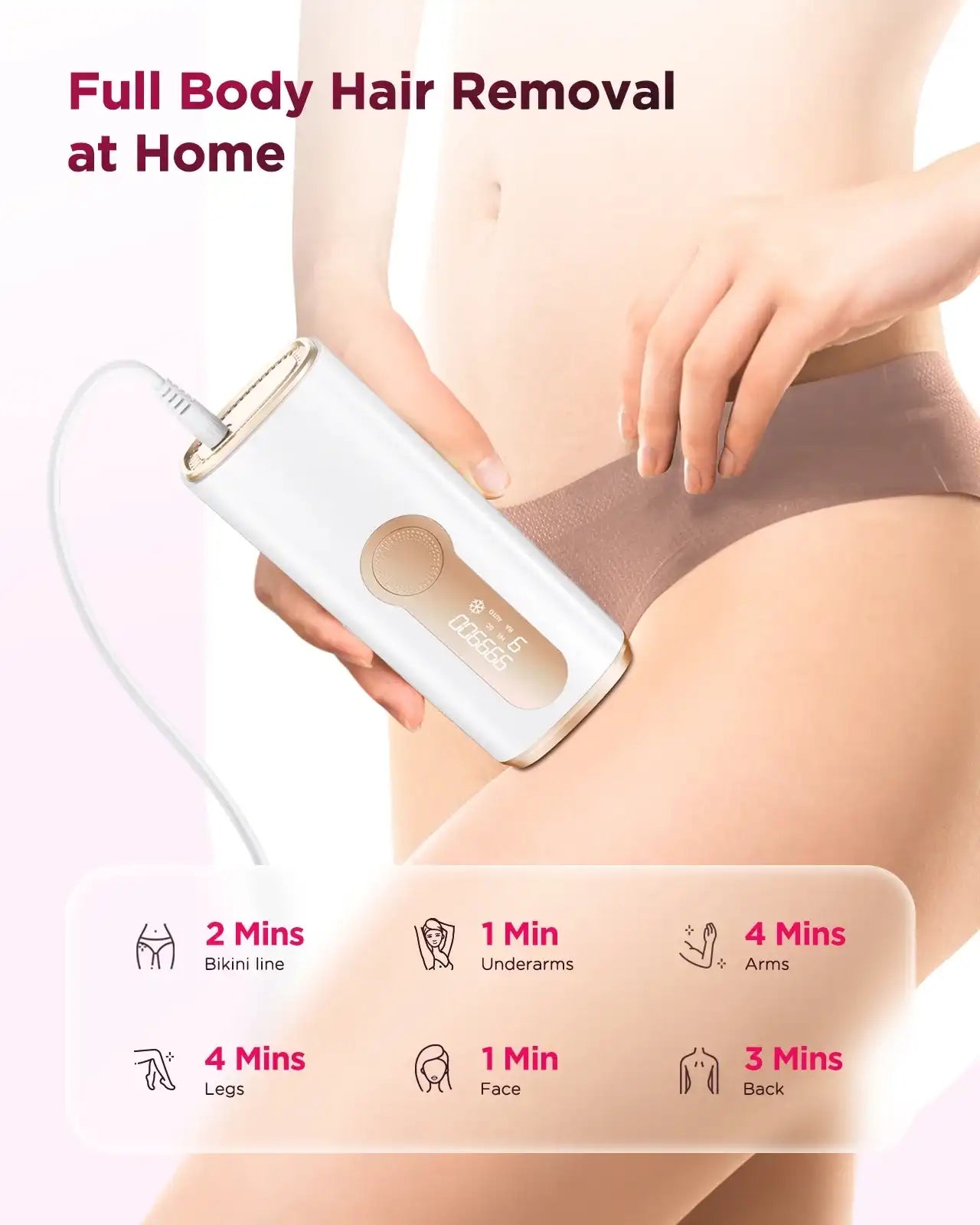 990000 Flash Laser Epilator – IPL Hair Removal Machine for Body, Bikini & Face (Men & Women)