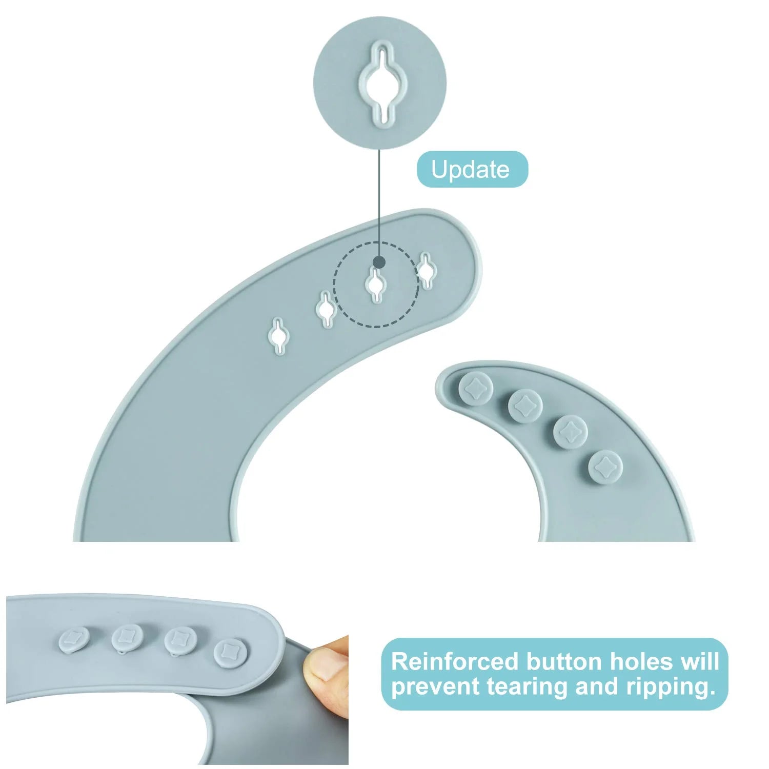 “Set of 3 Silicone Baby Bibs – Waterproof, Soft & Adjustable Unisex Feeding Bibs for 10–72 Months Toddlers (Brown, Blue, Green)”