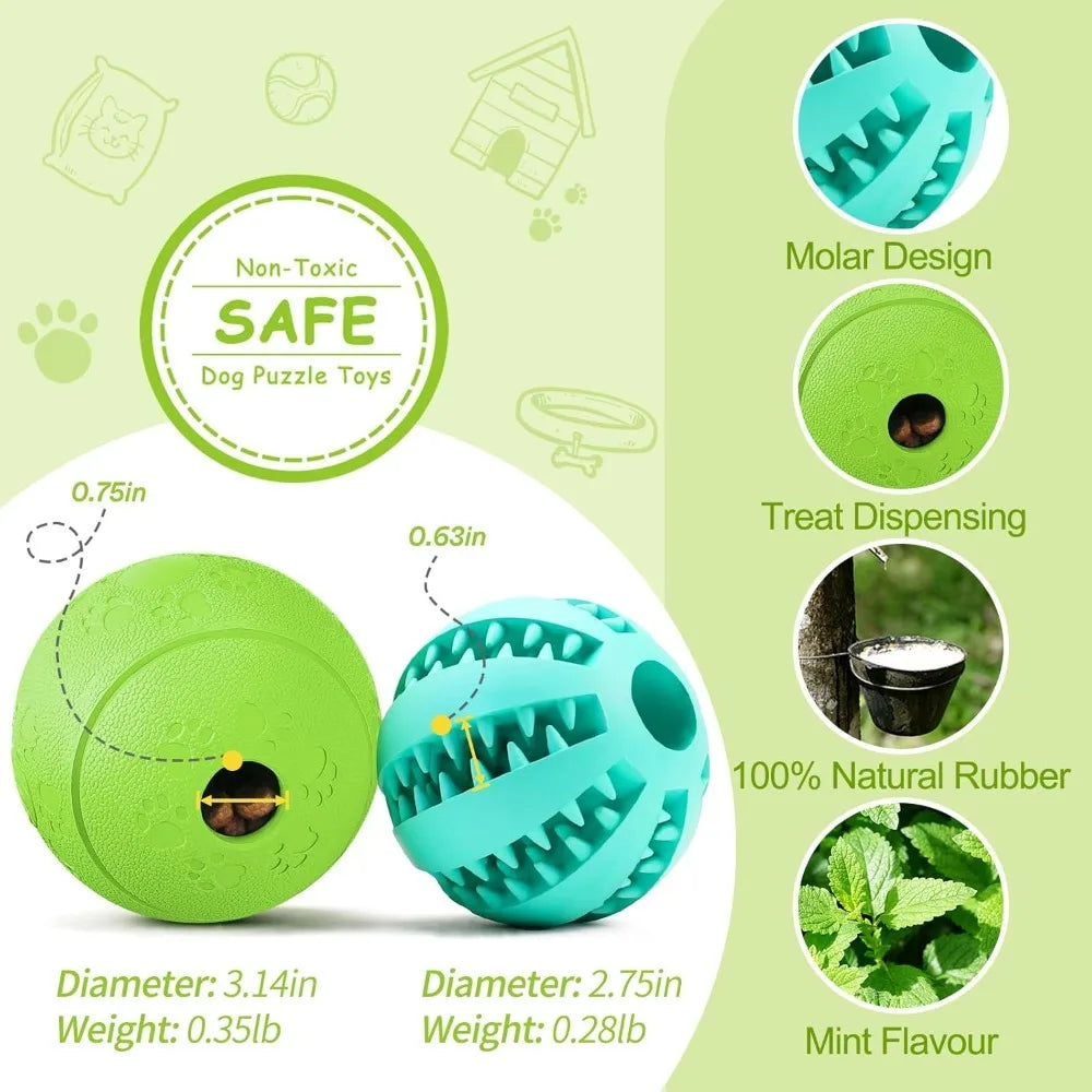 Interactive Dog Treat Ball – Durable Teething Toy, Slow Feeder & IQ Training for Puppies