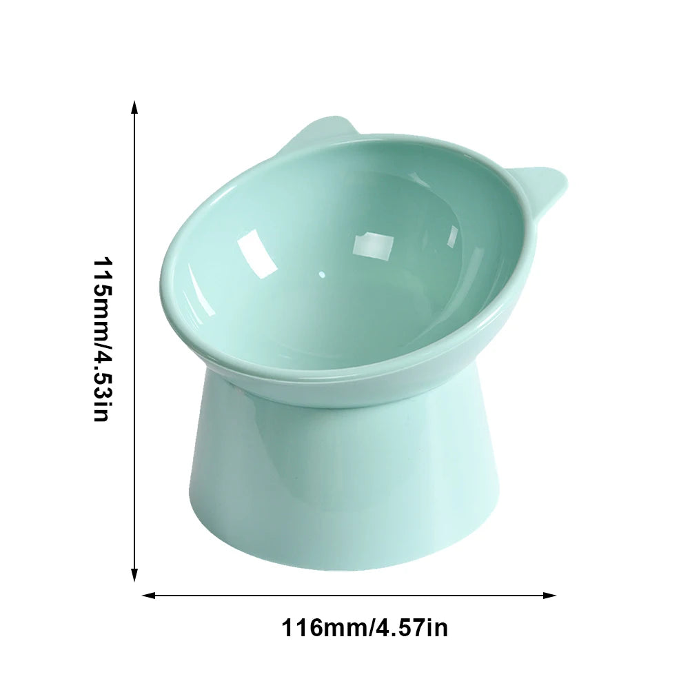 Tilted Elevated Cat Food Bowl – Ergonomic Raised Anti-Vomiting Feeder for Flat-Faced Cats & Small Dogs
