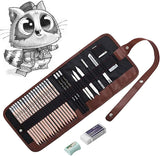 Drawing Pencil Art Set – 26-38 Piece Graphite & Charcoal Sketching Kit with Blending Stumps