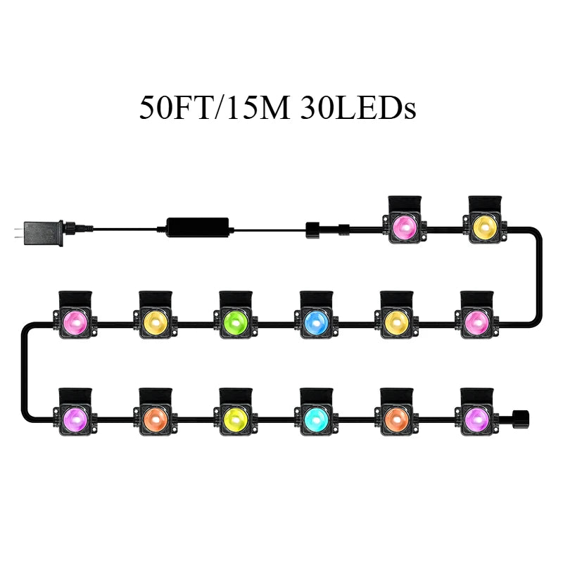 Smart LED Outdoor Lights – App Controlled RGB Gradient Garden & Landscape Lighting with Remote
