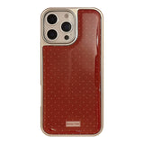 Retro Style Polka Dot Phone Case – Electroplated Slim Protective Back Cover for iPhone 11/12/13/14/15/16 Pro Max