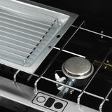 “Portable 3-Burner Camping Stove – Foldable Outdoor Gas Stove with Grid for BBQ & Cooking”