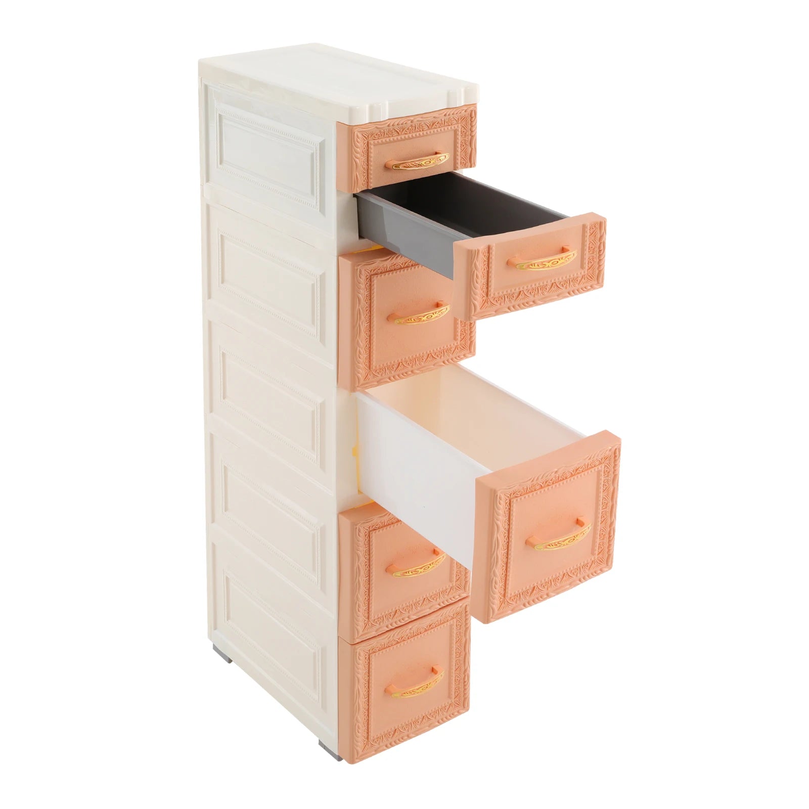 5-Tier Narrow Storage Cabinet with Wheels – Slim Tall Organizer for Bathroom & Small Spaces