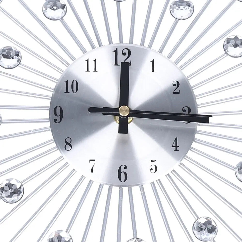 13-Inch Crystal Glass Wall Clock – Silent Movement Luxury Wall Clock for Living Room & Home Décor