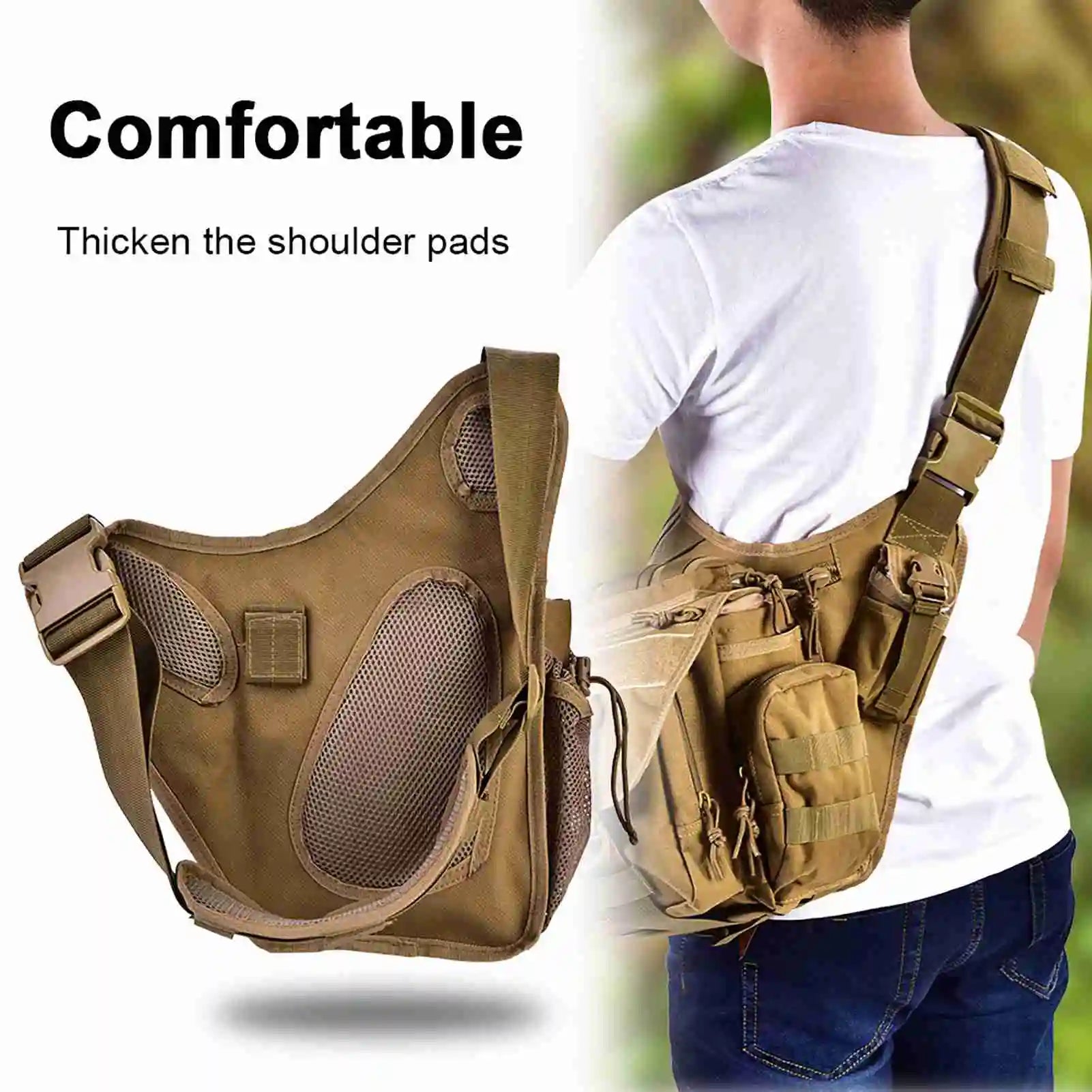 Men’s Military Chest Shoulder Bag – Tactical Crossbody Pack for Travel, Hiking & Outdoor Adventures with Multi-Pockets (2 Colors)