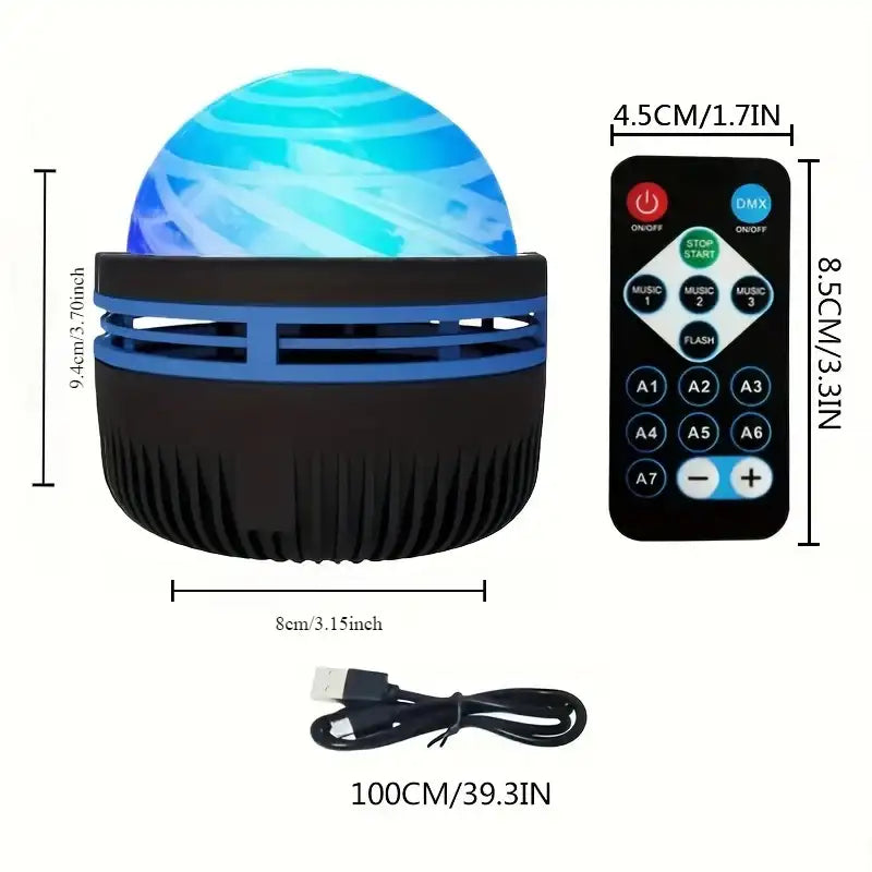 2-in-1 Northern Lights LED Galaxy Projector – Ambient Bedroom Night Light & Room Atmosphere Decor