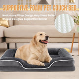 Supportive Orthopedic Dog Bed Memory Foam Waterproof Non-Slip RemovablSupportive Orthopedic Dog Bed – Memory Foam Sofa with Waterproof & Washable Covere Washable Cover Medium Dogs Comfortable Pet Sofa