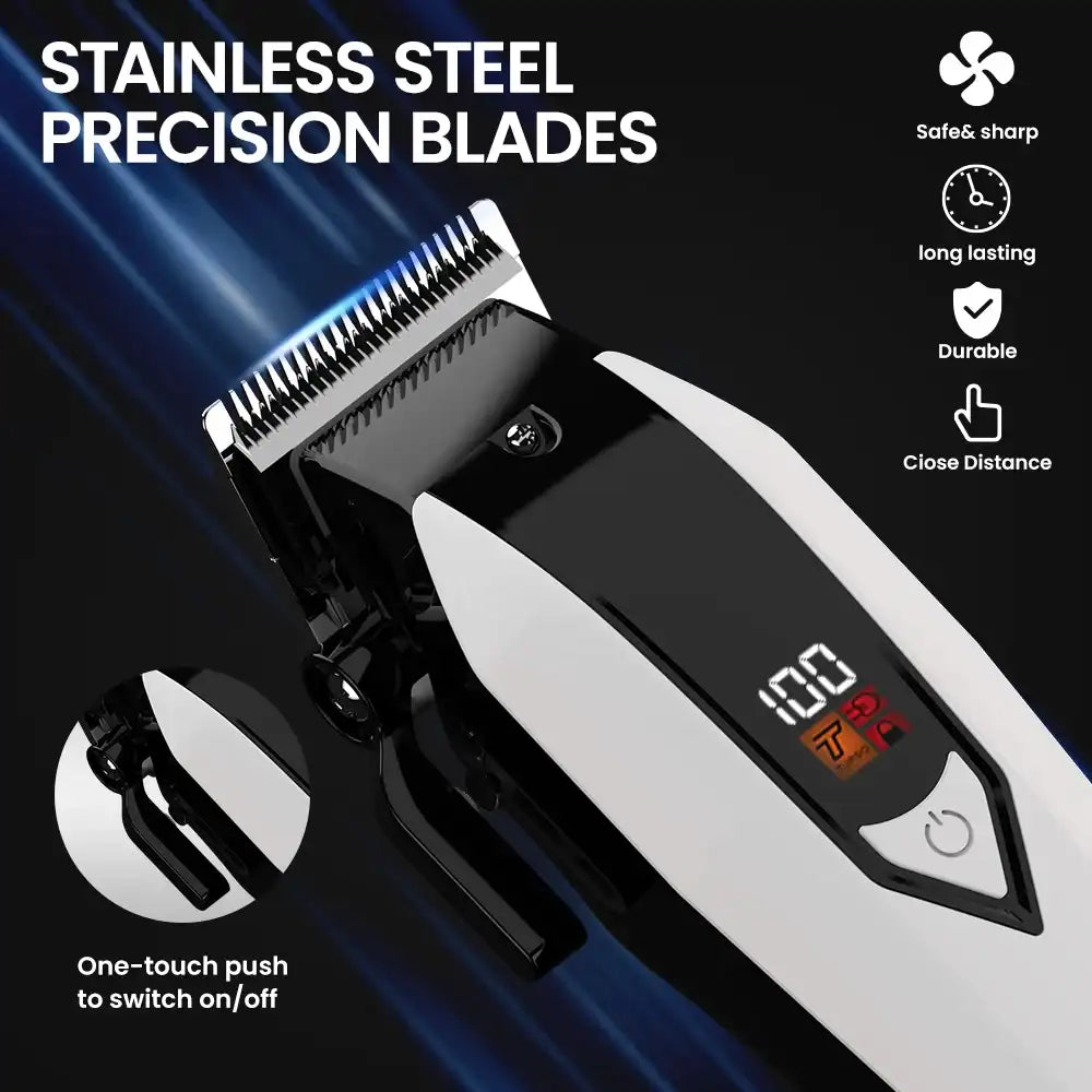 Sejoy Cordless Electric Hair Clippers Set for Men – Professional USB-Rechargeable Trimmer with LED Display & Self-Sharpening Blades