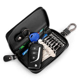 Personalized Leather Keychain Holder – Custom Name & Phone Number Car Key Case and Multifunction Pouch