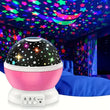 USB Powered Starry Night Light Projector – 360° Rotatable Moon & Stars Lamp with 9 Color Modes for Kids’ Bedroom & Home Decor