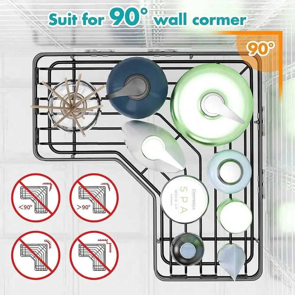 5-Piece No-Drill Shower Caddy & Shelf Set – Rustproof Stainless Bathroom Organizer