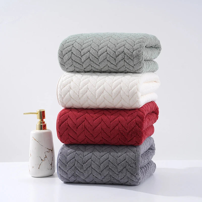 Solid Color Towel Set – 4pcs Ultra Soft & Highly Absorbent Towels, 4 Color Options for Bathroom, Kitchen & Daily Home Use