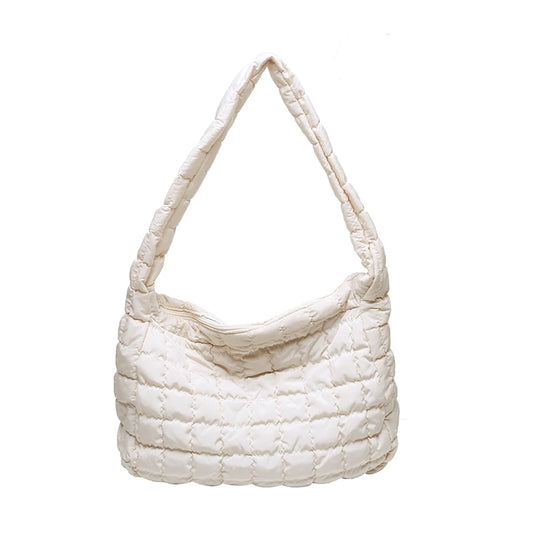 Women’s PU Leather Solid-Color Crossbody Tote – Lattice Texture, Simple Summer Trend