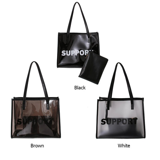 Transparent Mini Tote Pouch for Women – Large Composite Clear Under-Arm Bag