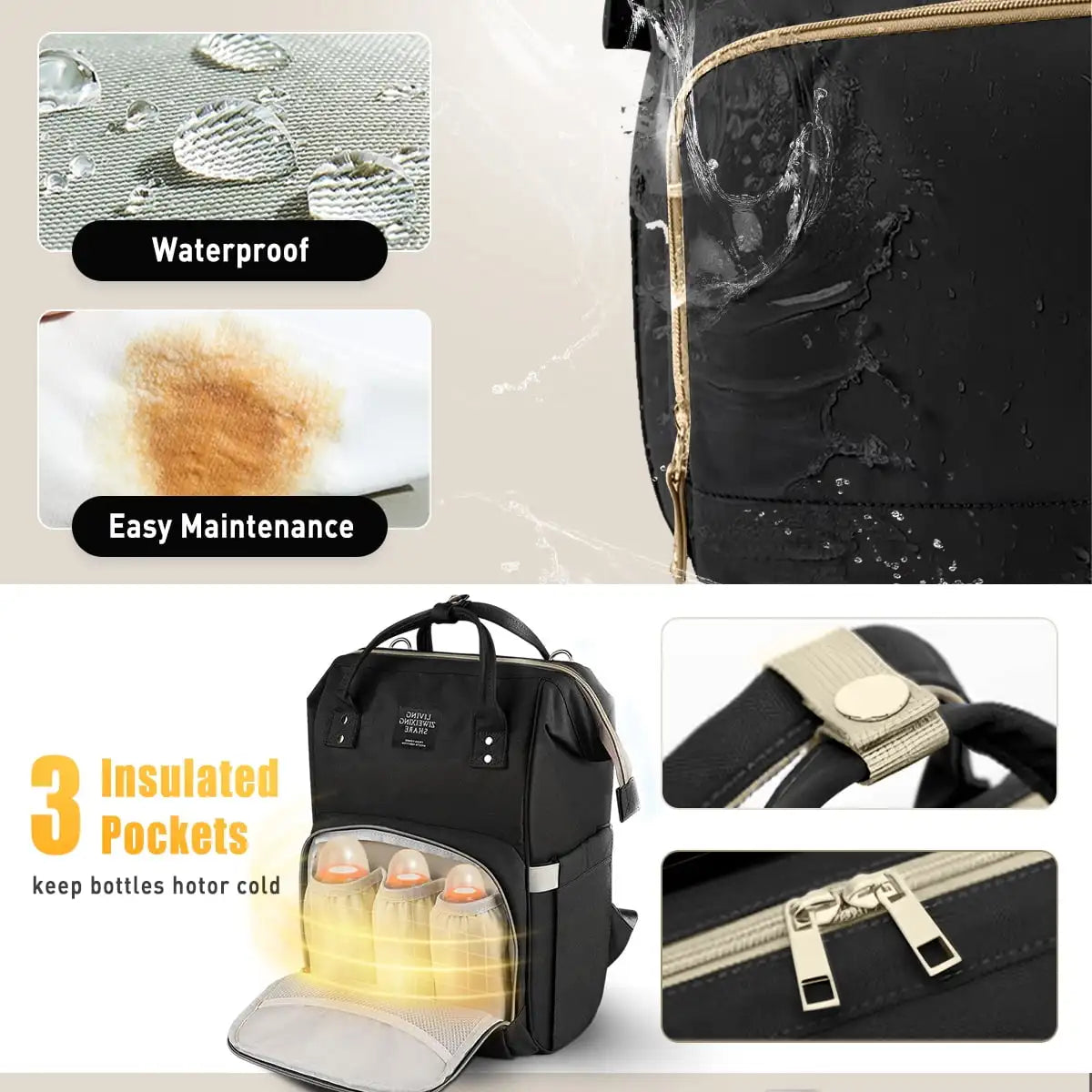 Alone Baby Care Backpack – Large-Capacity Waterproof Mommy & Baby Nappy Backpack Travel Bag 🎒👶