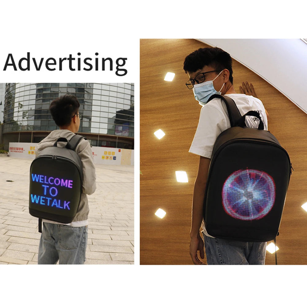 WiFi LED Display Walking Billboard Backpack – Multi-Function Business, Travel & Laptop Backpack