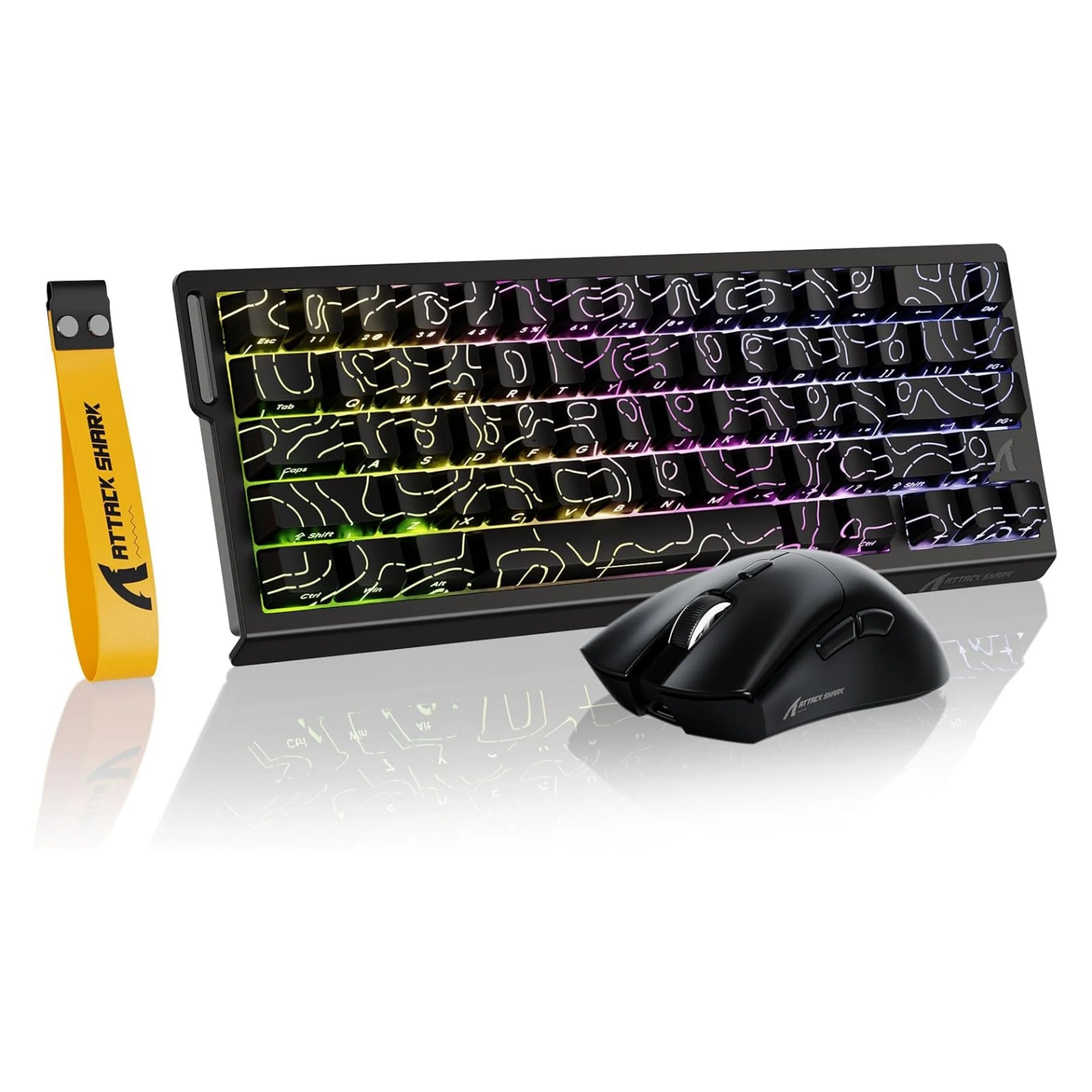 Mambasnake X Attack Shark X68 HE Gaming Keyboard and R1 Mouse Combo – 8KHz Magnetic Switch Keyboard with RGB Backlight & Precision Gamer Mouse