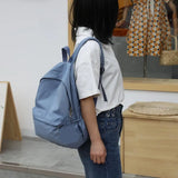 Women’s Preppy Style Nylon Backpack – Large Solid Color School & Everyday Bag
