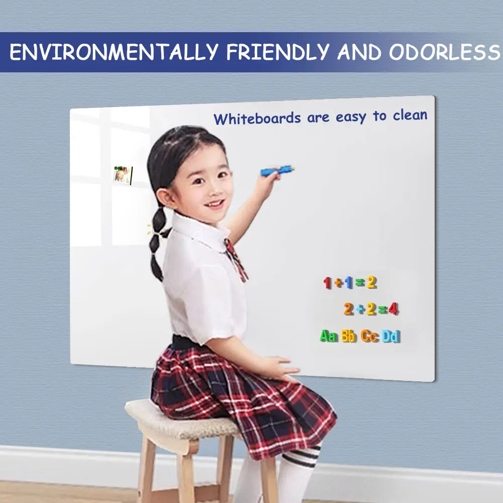 Magnetic Whiteboard Sticker Set – Includes Marker, Eraser & Magnet; Removable Dry-Erase Surface for Wall, Kids & Office
