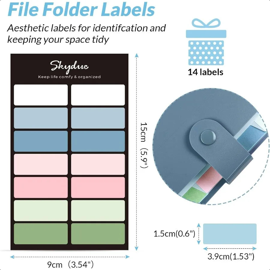 Expanding File Organizer with 8 Pockets – Accordion File Folders with Labels for Bills, Documents & School Supplies