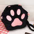Cute Cat Paw Plush Backpack with Adjustable Straps – Sweet School Bag for Girls & Women