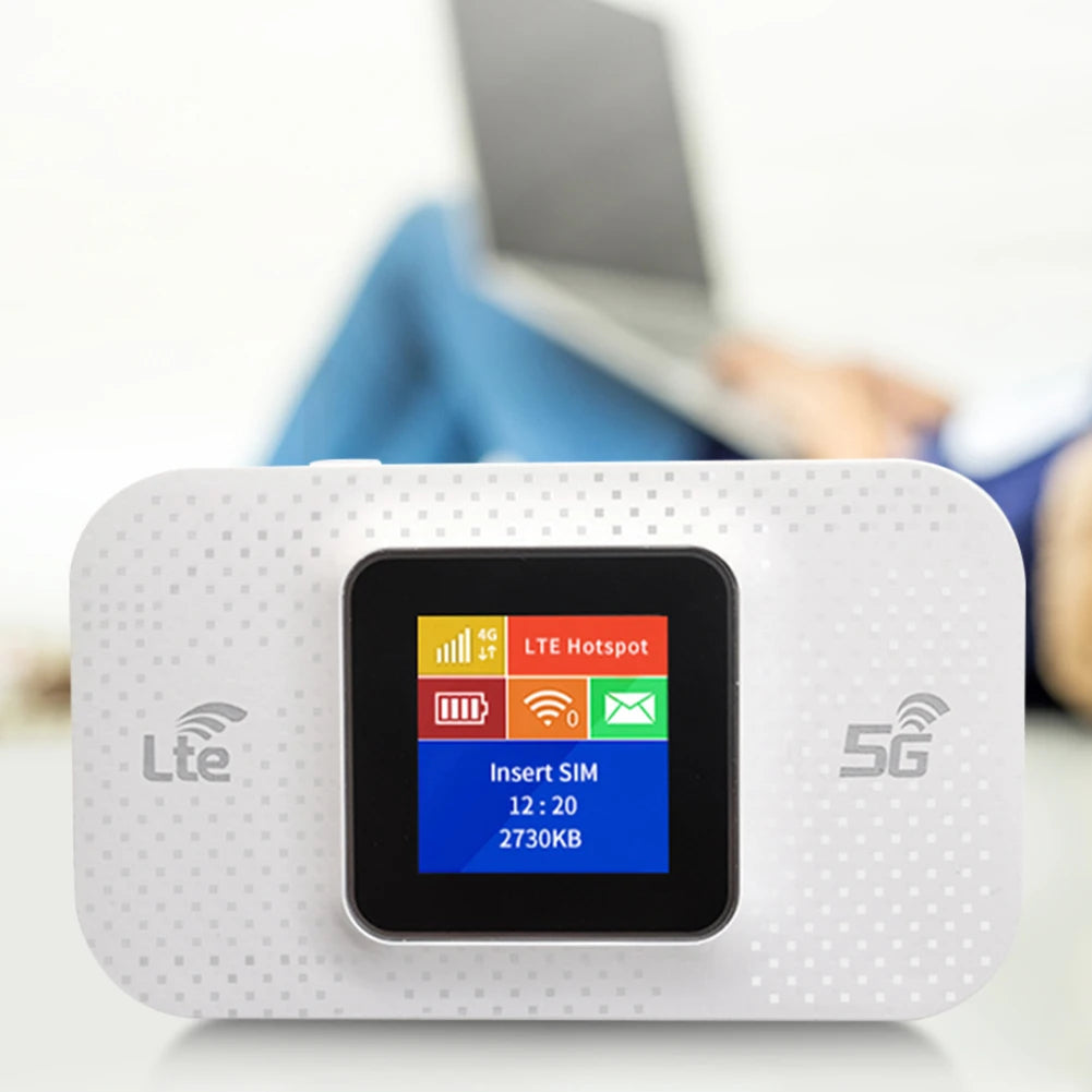 4G LTE Portable WiFi Router – Wireless Mobile Hotspot with SIM Card Slot & 3650mAh Battery for Car, Travel & Home Use