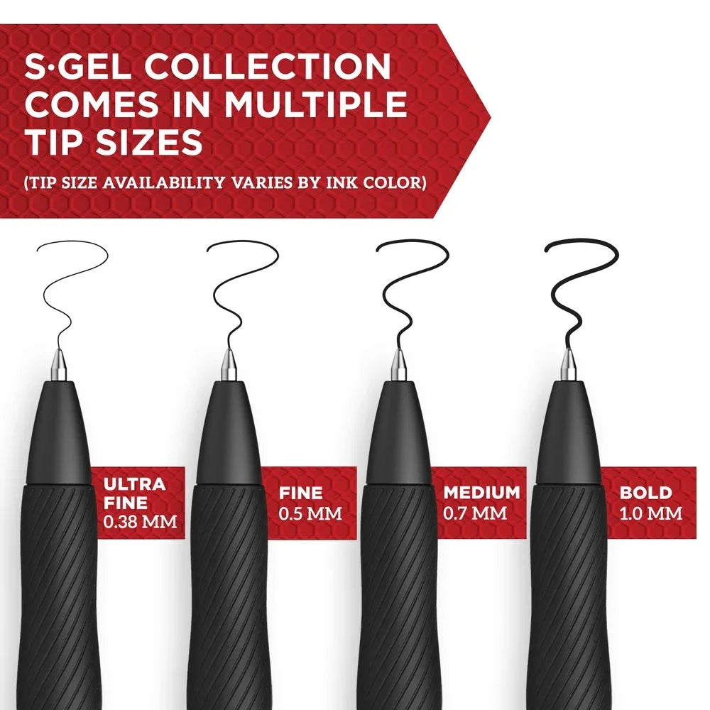 Ultra-Fine 0.38 mm Gel Pens – Smear-Proof Black Ink, Rubber Grip (4-Pack) 🖊️