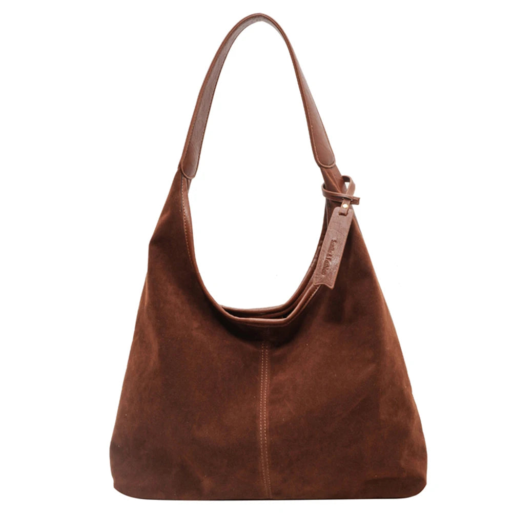 Soft Slouchy Suede Hobo Bag – Magnetic Closure Shoulder Bag for Women