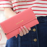 Women’s Long PU Leather Trifold Wallet – Elegant Card Holder Clutch Purse & Mobile Handbag