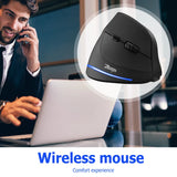 Zelotes F-35 Vertical Wireless Mouse – Ergonomic Rechargeable 6-Button Design with Adjustable 2400 DPI