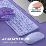 2.4G Wireless Gaming Keyboard and Mouse Combo – Portable Mini Keyboard with Silent Keys & Optical Mouse Kit for Laptop & PC
