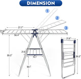 Adjustable Gullwing Foldable Clothes Drying Rack – Height-Adjustable Wings, Indoor & Outdoor Laundry Stand