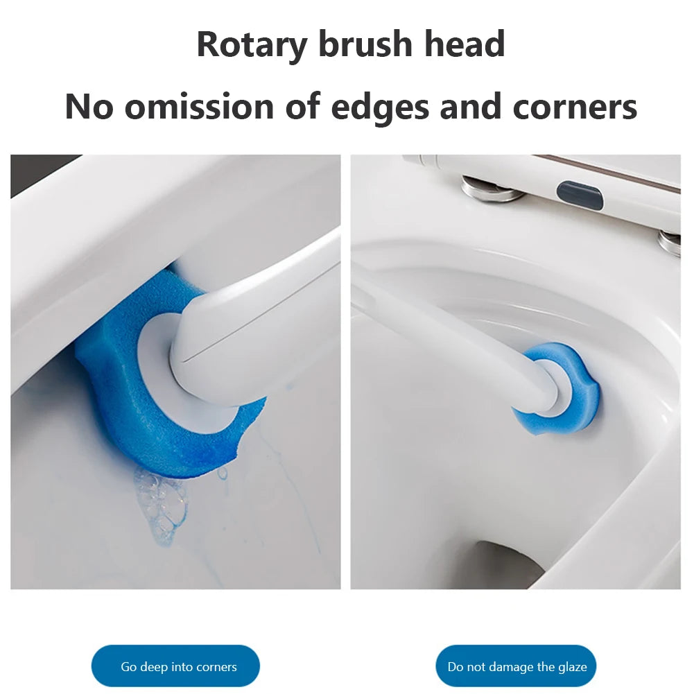 Wall-Mounted Disposable Toilet Brush & Holder Set – Includes 8/16/24 Refill Heads