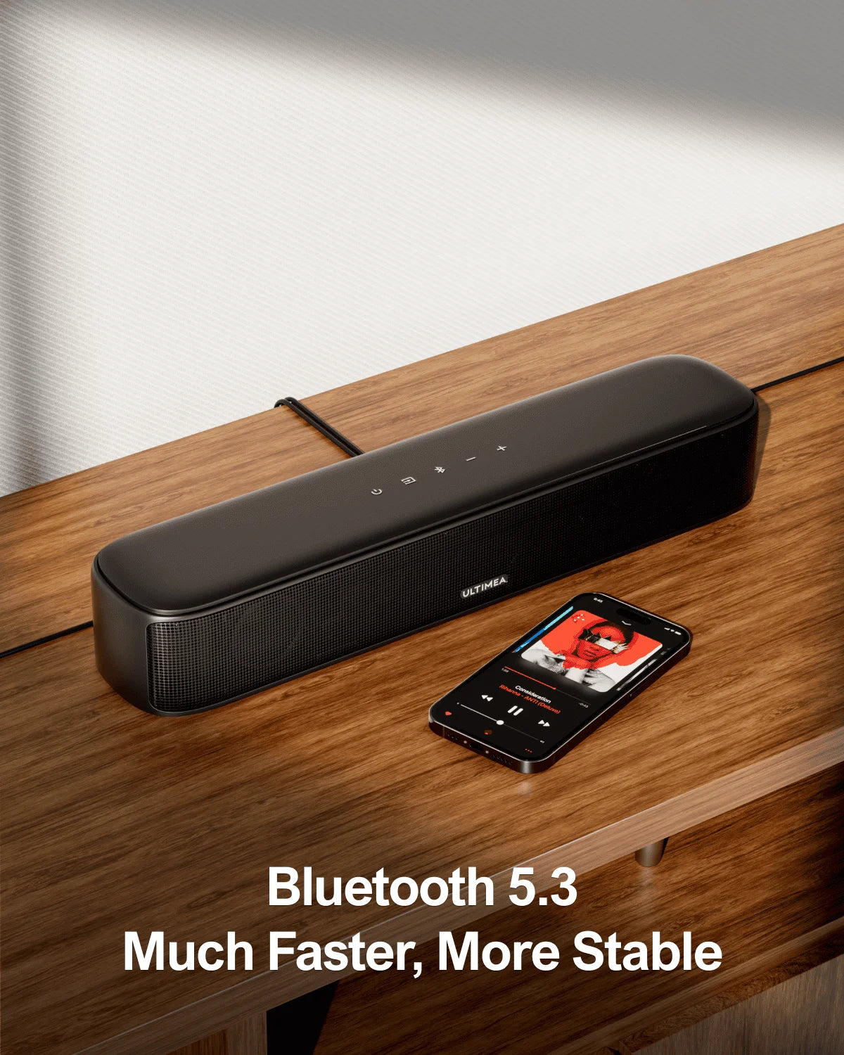 ULTIMEA 7.1ch Virtual Surround Soundbar – 330W Peak Power TV Sound System with Subwoofer, 4 Surround Speakers & App Control