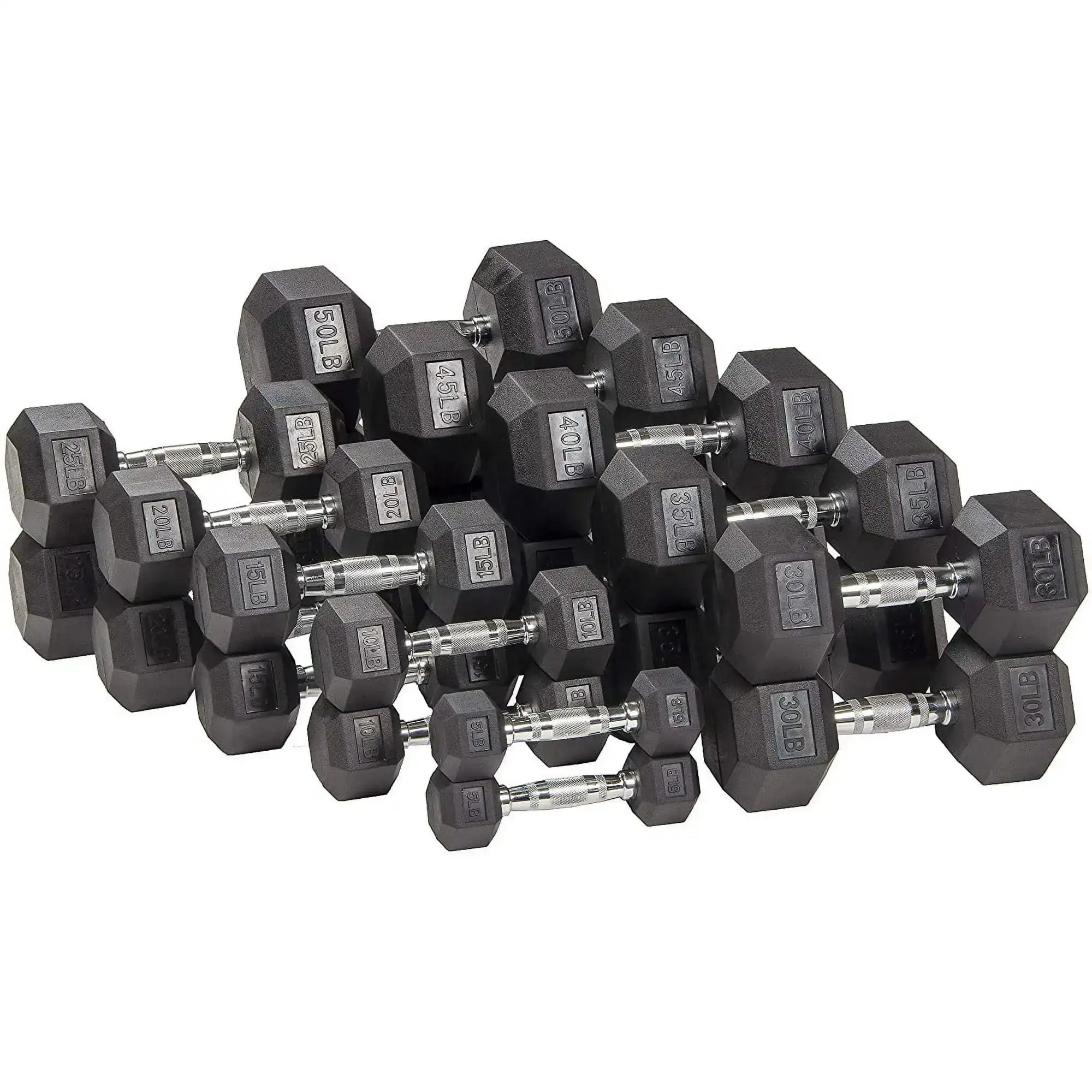 Rubber Encased Hex Dumbbells (Pair) – Home Gym Cast Iron Weights with Anti-Slip Grip & Rubber Coating