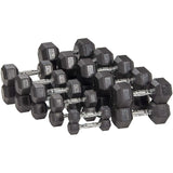 Rubber Encased Hex Dumbbells (Pair) – Home Gym Cast Iron Weights with Anti-Slip Grip & Rubber Coating