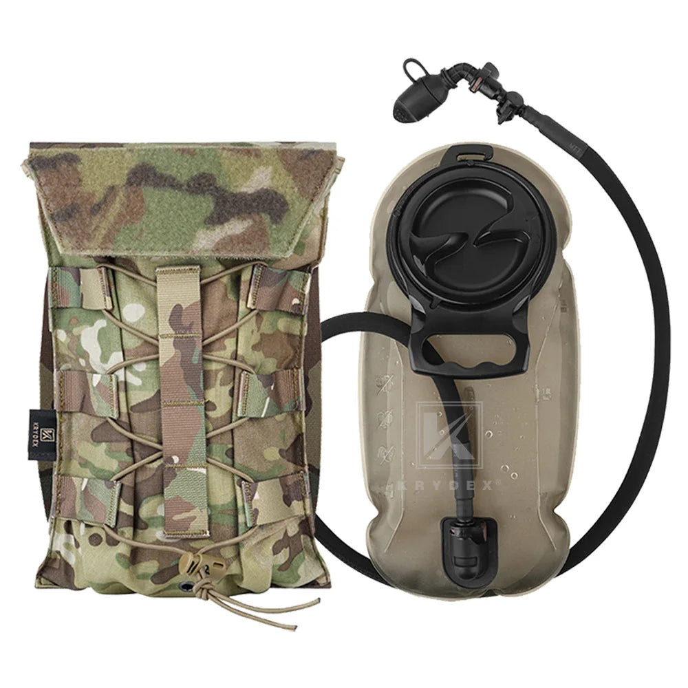 KRYDEX 500D Tactical Hydration Carrier – MOLLE 50oz Water Bladder Pouch | 1.5L Outdoor Hiking Hydration Pack