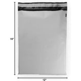 12″×16″ White Poly Mailers – Pack of Large Self-Sealing Plastic Shipping Envelopes, Size 5, 1.7 Mil Thick